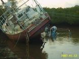 Csavargo In The Mangroves,after being holed