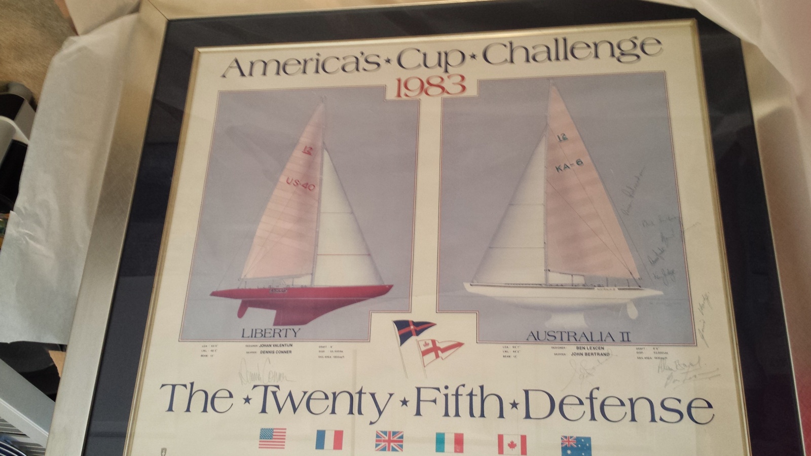 Americas Cup Vintage Sailboat Poster 1983 Newport Rhode Island