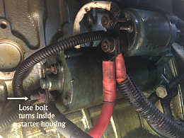 Click image for larger version

Name:	Starter motor  lose bolt.jpg
Views:	148
Size:	412.9 KB
ID:	245551