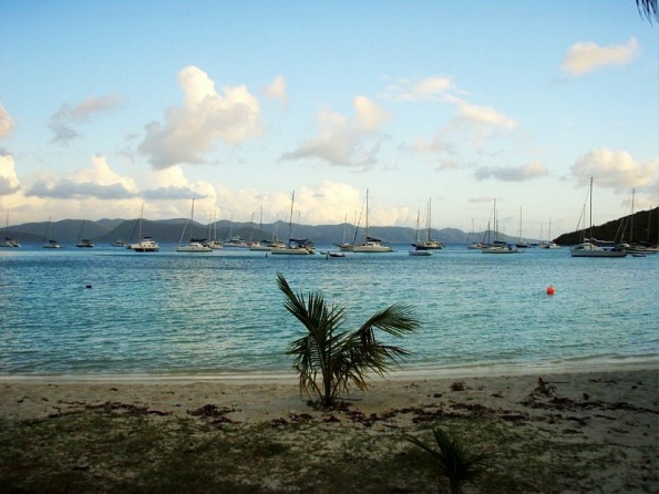 Anchored boats at Jost Van Dyke