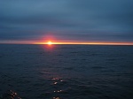 Midnight sun in the North Sea