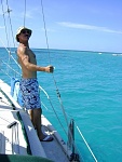 Anchored off Buck Island, St. Croix.
