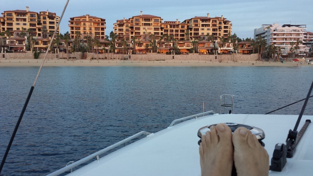 Enjoying morning coffee anchored off Cabo San Lucas.
Aboard the beautiful Lagoon 450. Sailed down from Long Beach.
Thanks Brian!