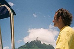 Me with the peaks of Bora Bora in the background