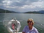 Pam sailing on Lake Dillon, CO, USA