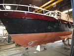 Bow thruster being installed