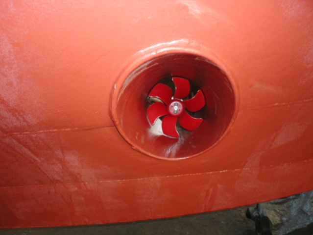 Bow thruster installation completed