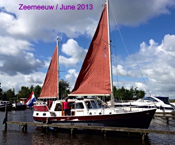 inspecting the main sails