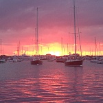 Sunset at Newport Harbor.