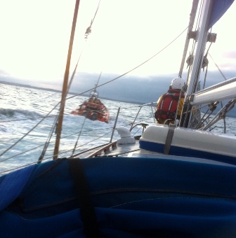 Engine trouble - Dover CG arranged a tow by Rye Life-boat - thanks to the professionals, day 2 did not end in disaster...