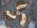 Bronze propeller after balance and tuning.  Diameter: 17", 
Pitch: 11" 
Markings:  Proplite 2299