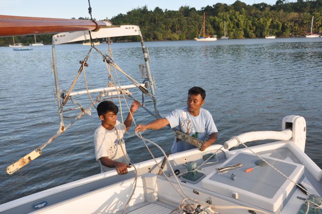 1.Old Mizzen Boom Gallows, galvanized steel repairs needed