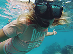 Enjoying the clear waters of Bora Bora