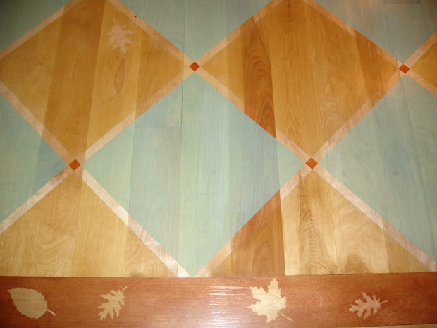 handstained harlequin leaf floor