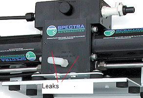 Clark Pump Block Showing Leak Locations