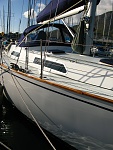 A Nice view of the Yacht at it's dock in Cape Town