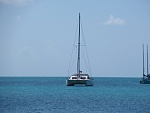 At anchor, Norman's Cay, Exuma, Bahamas