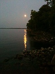 Anchored In A Bay Under Full Moon