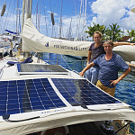 Ivar and Floris have 2x170W SunPower flex panels aboard www.sailorsforsustainability.nl