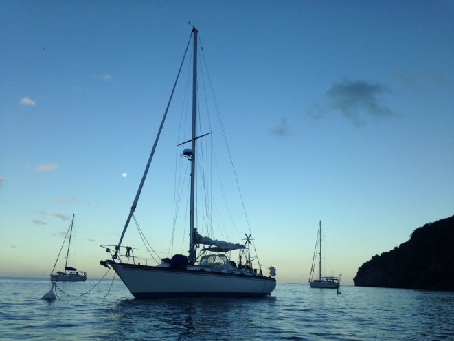 At anchor Guadeloupe