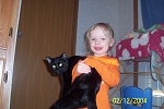 Pirate with her black cat "Abby".