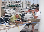 Tony (the master carpenter) and my friend Thomas. It takes a village to raise a cruising boat:)