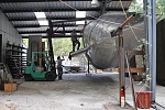 Turning the hull, roasting spit method, September 2010.