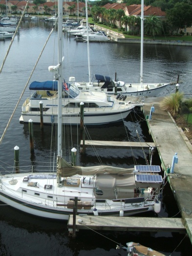 A view of my neighbor from the top of the mast.