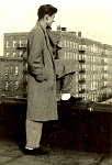 2a. 1951 Fred 17 years old. Note the blue suede shoes, white socks, peg pants, Gabardine overcoat, collar up and the duck tail haircut...Hey!