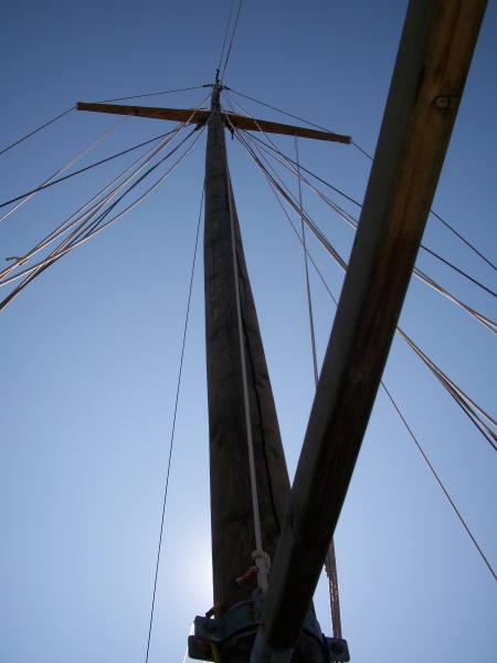 looking up through the bow hatch