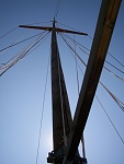 looking up through the bow hatch