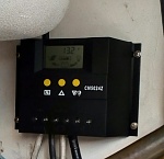 Solar regulator. The solar panels total 900 watts and are adequate to run Spectra watermaker.