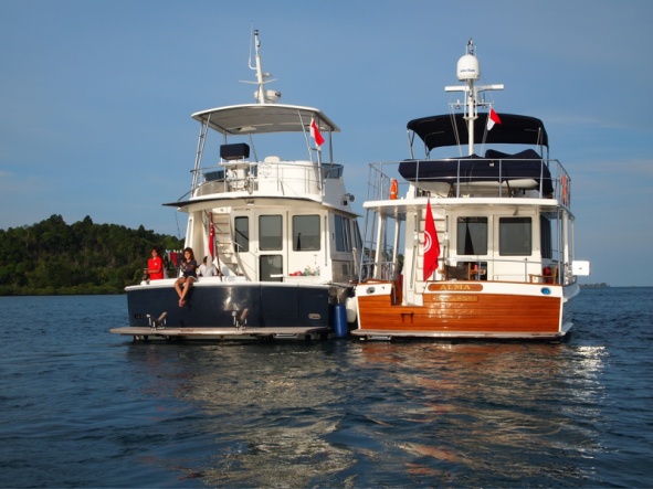 Grand Sisters at anchor for the night