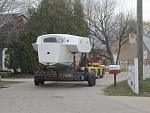 pulling main hull to nearby marina