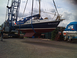 Lift back in Sandwich Marina May 2010