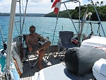 So' Pacific, a sailboat, cold beer, and a wonderful woman: Heaven on earth.