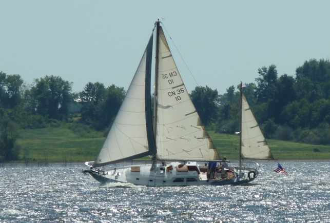 Misty under sail.