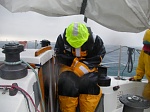 The Glamour of sailboat racing stormy day