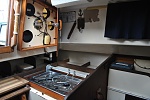 Galley area showing cockpit instrument access