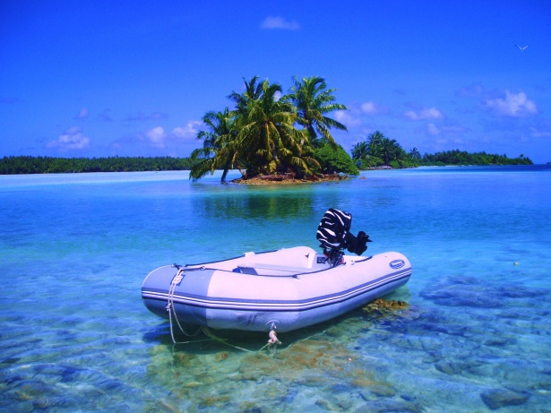 Our Dinghy in Palmyra Lagoon